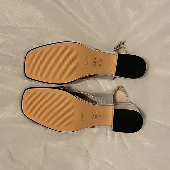 J.Crew metallic silver cut out Dylan sandals women's size 12M - Picture 4 of 7